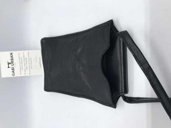Handy Umhängetasche aus echtem Leder "Schwarz"