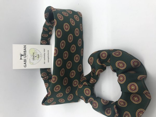 Haarband & Scrunchie  aus Seide "Green"