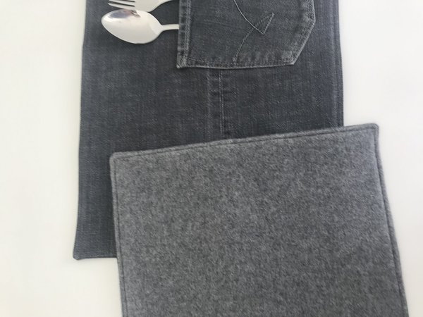 Tischset /Jeans "grau"
