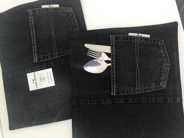 Tischset  Jeans "schwarz I"