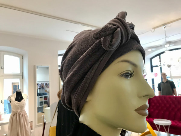 Turban "Becca"/ Chemo-Mütze zum Binden  grau